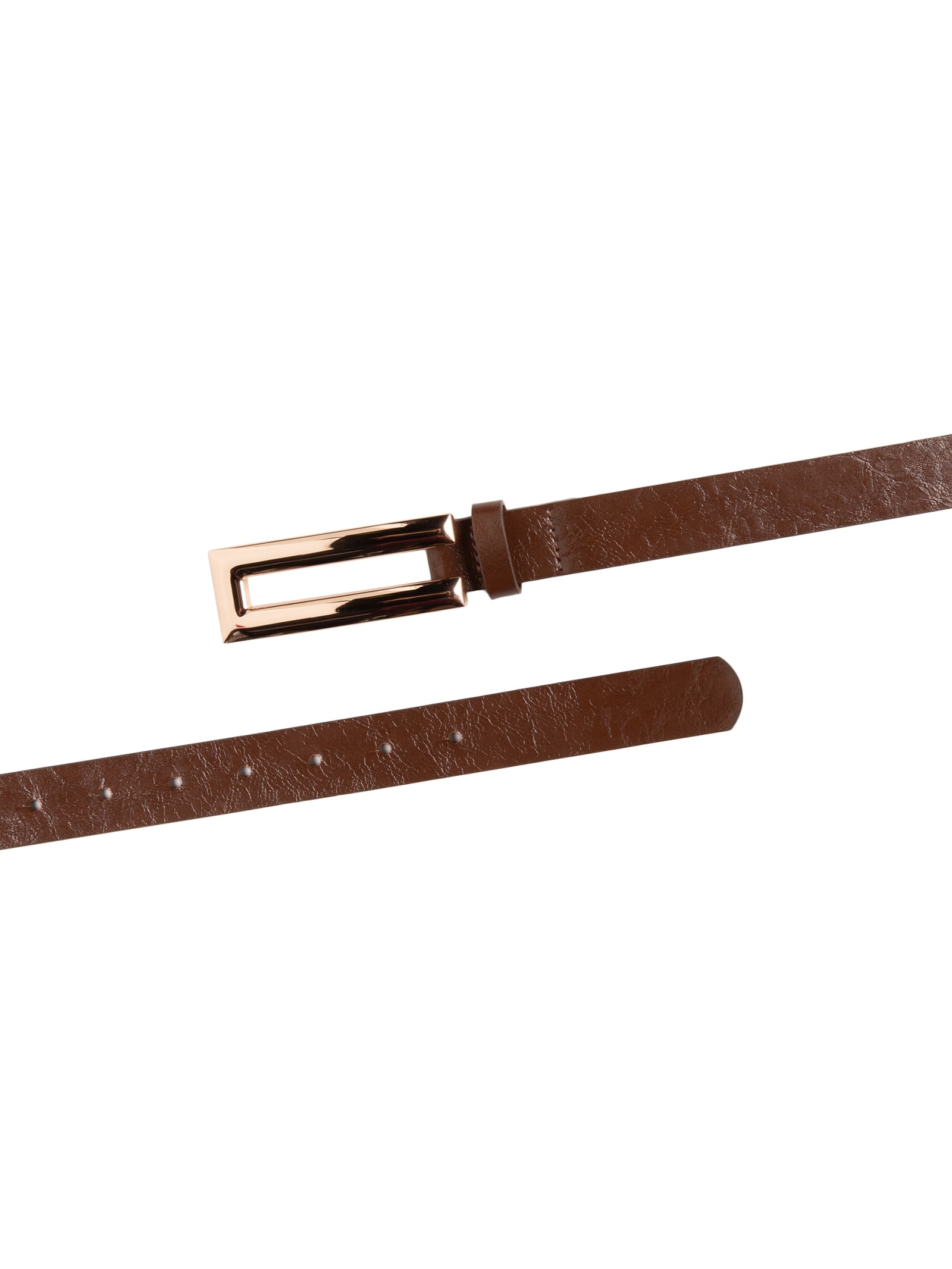 Cinto Feminino Com Fivela Retangular Marrom Market 33
