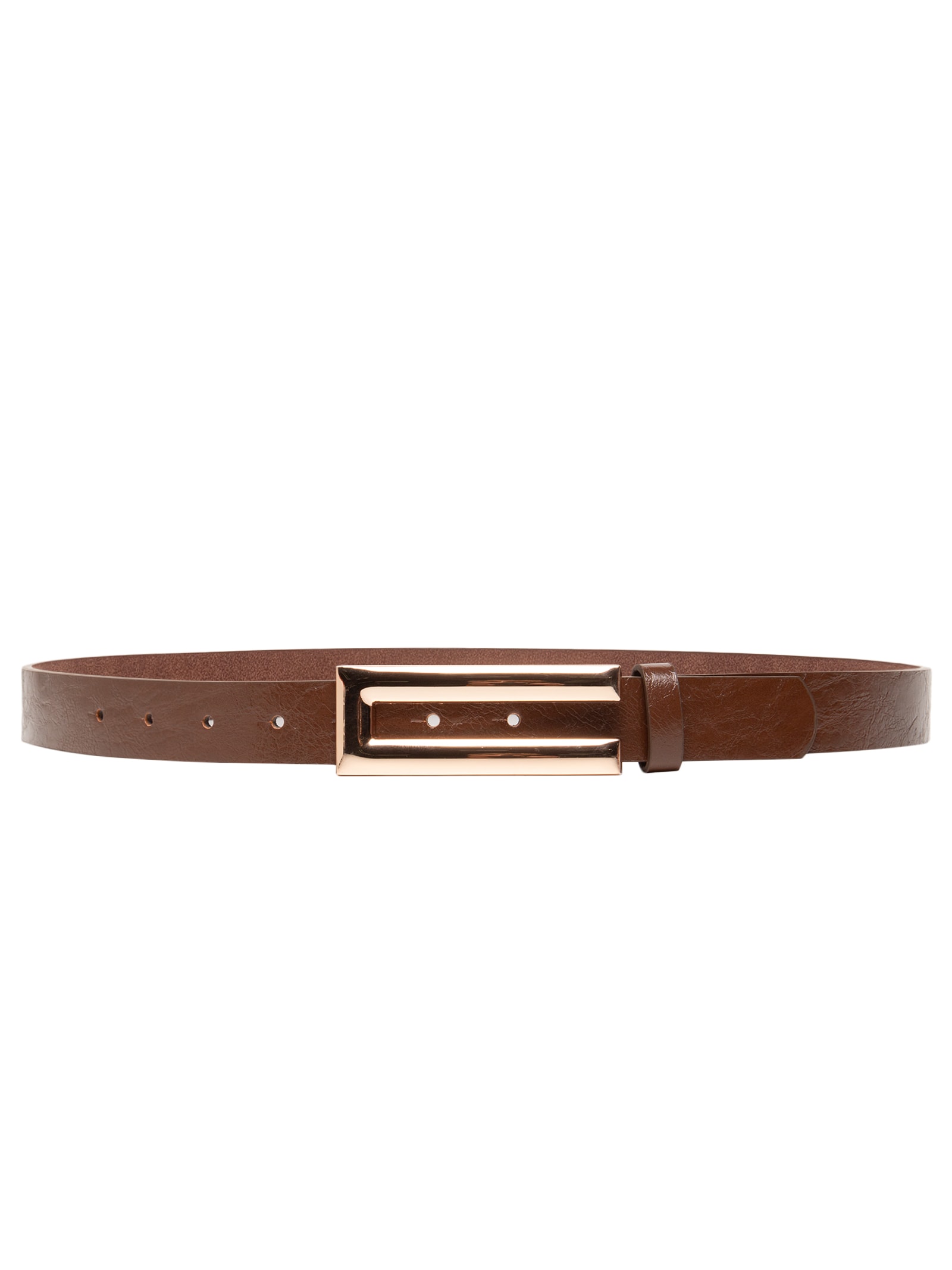 Cinto Feminino Com Fivela Retangular Marrom Market 33