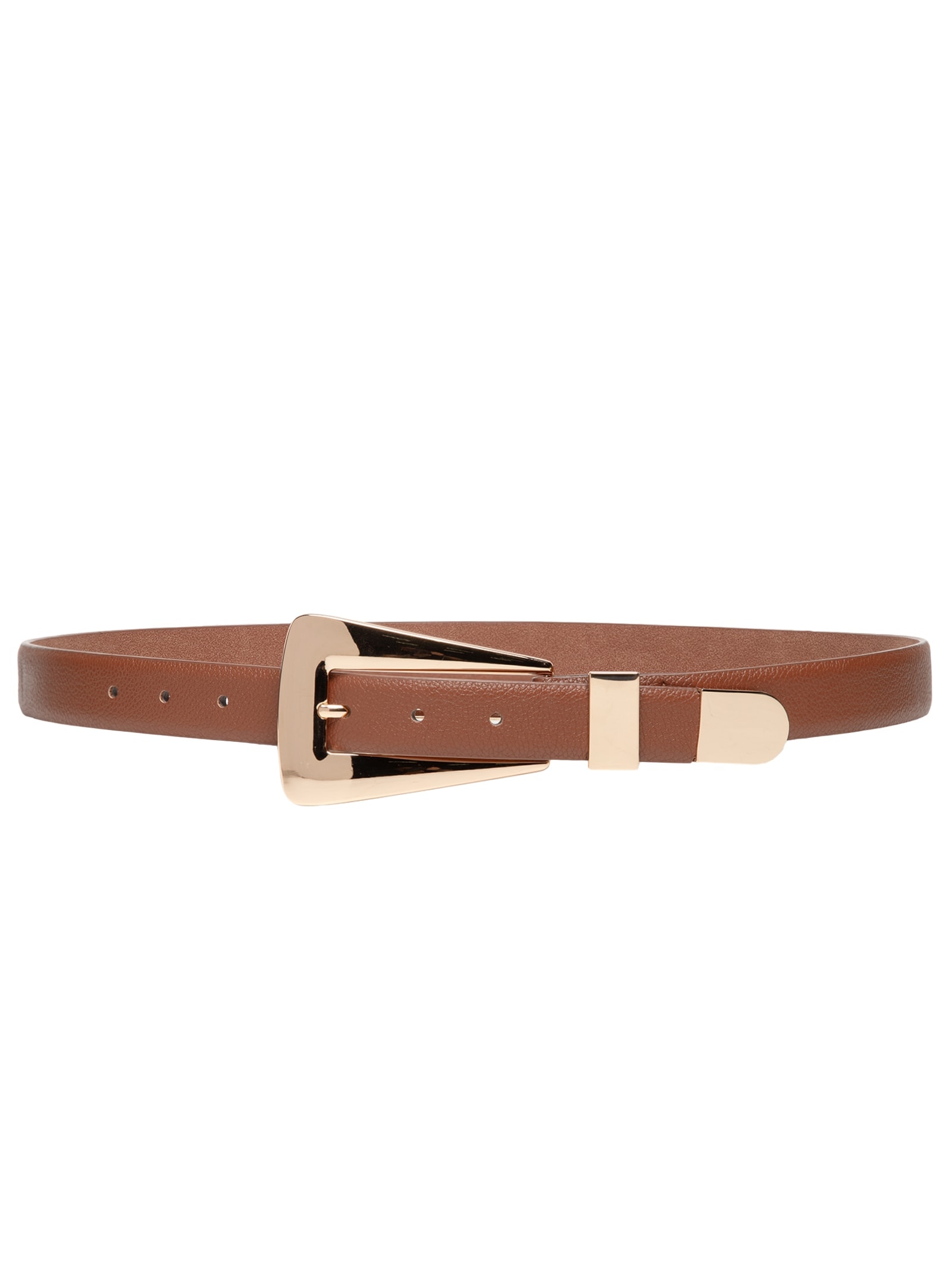 Cinto Feminino Com Fivela Retangular Marrom Market 33
