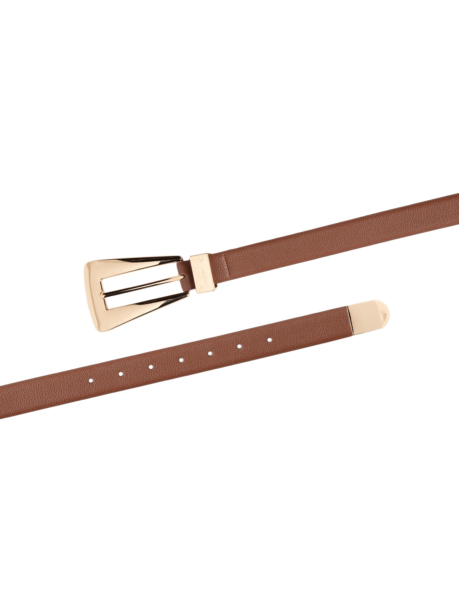 Cinto Feminino Com Fivela Retangular Marrom Market 33