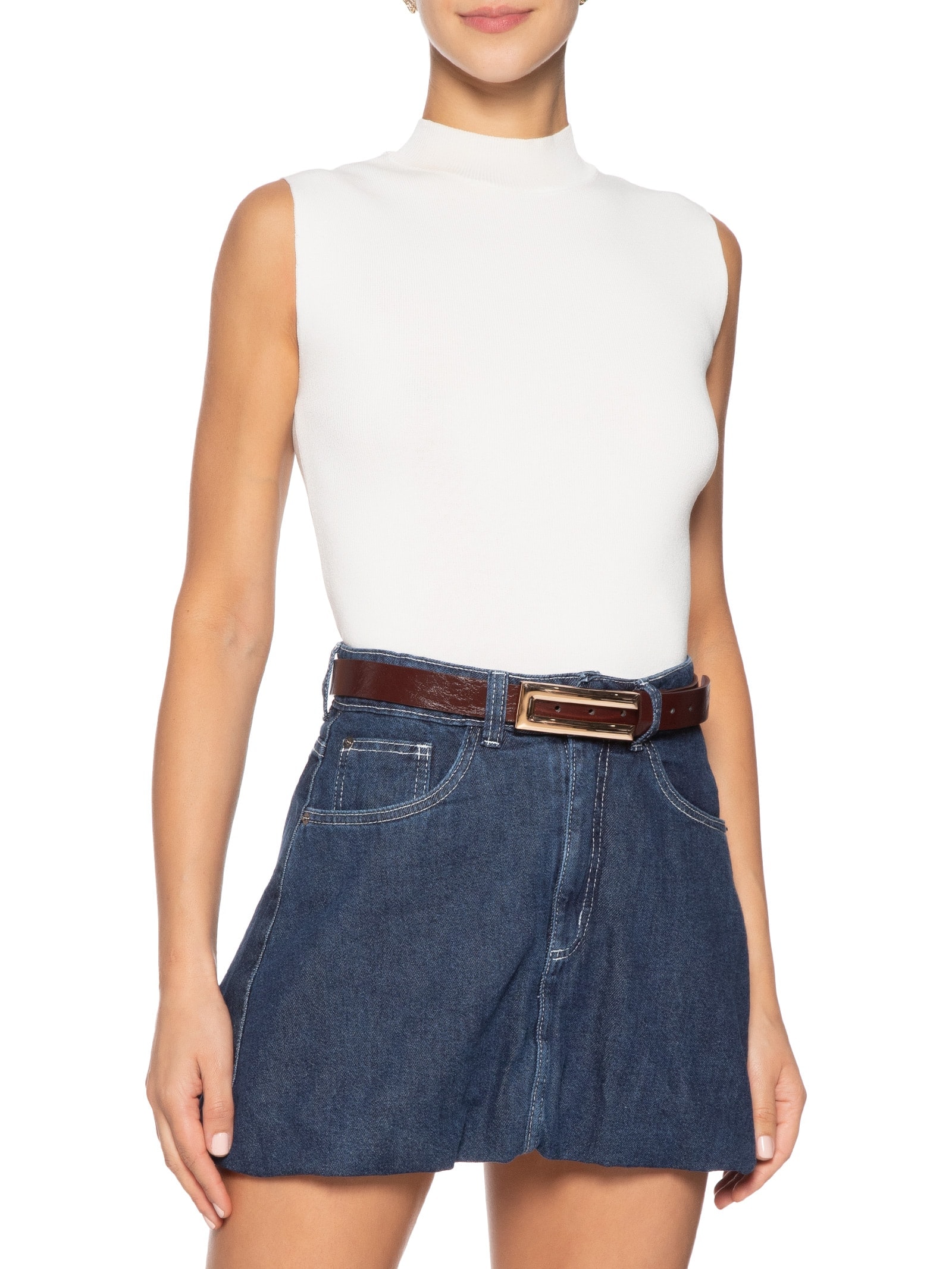 Cinto Feminino Com Fivela Retangular Vermelho Market 33