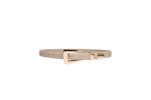 Cinto Feminino Com Fivela Retangular – Bege