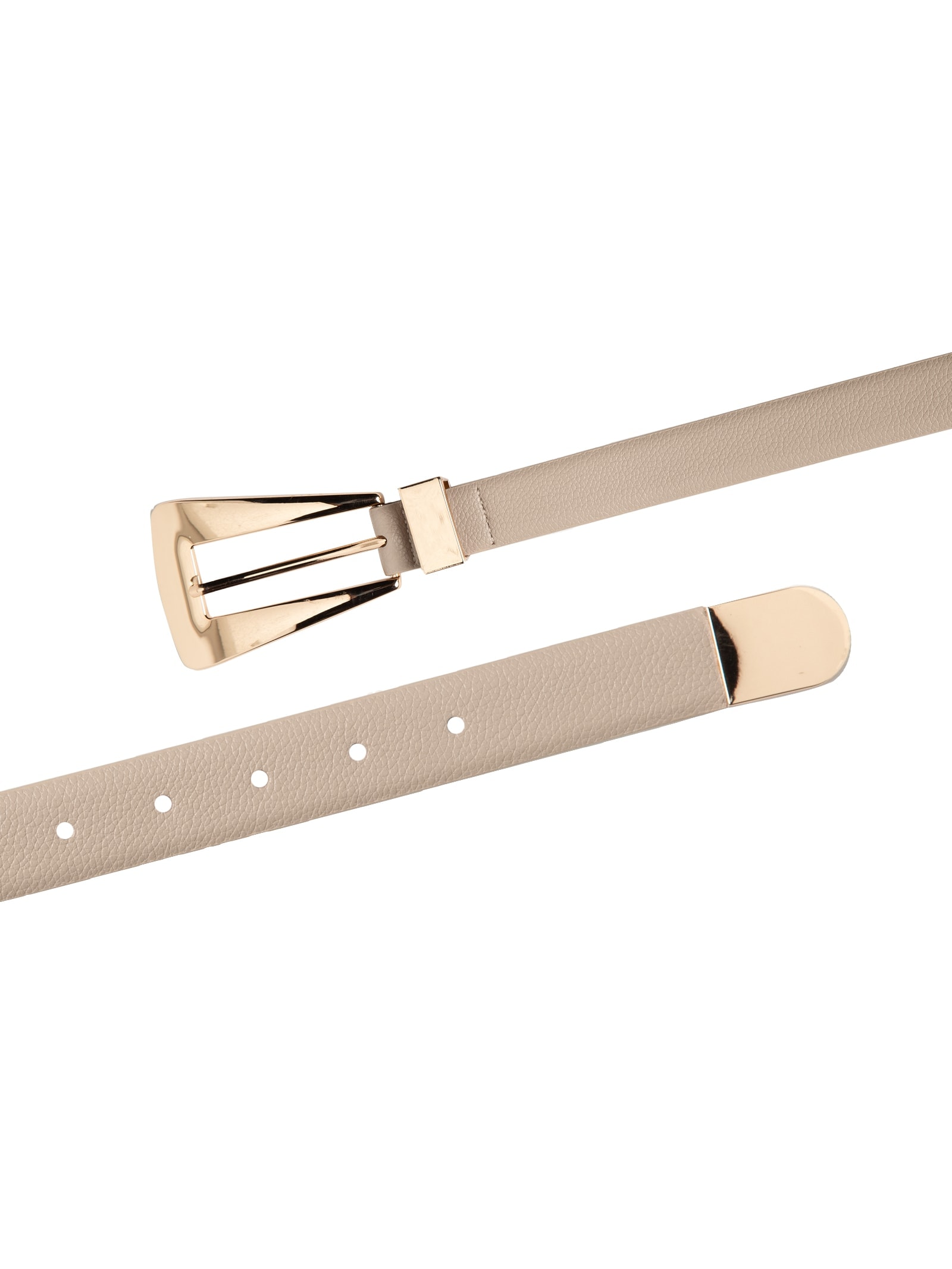 Cinto Feminino Com Fivela Retangular – Bege Market 33