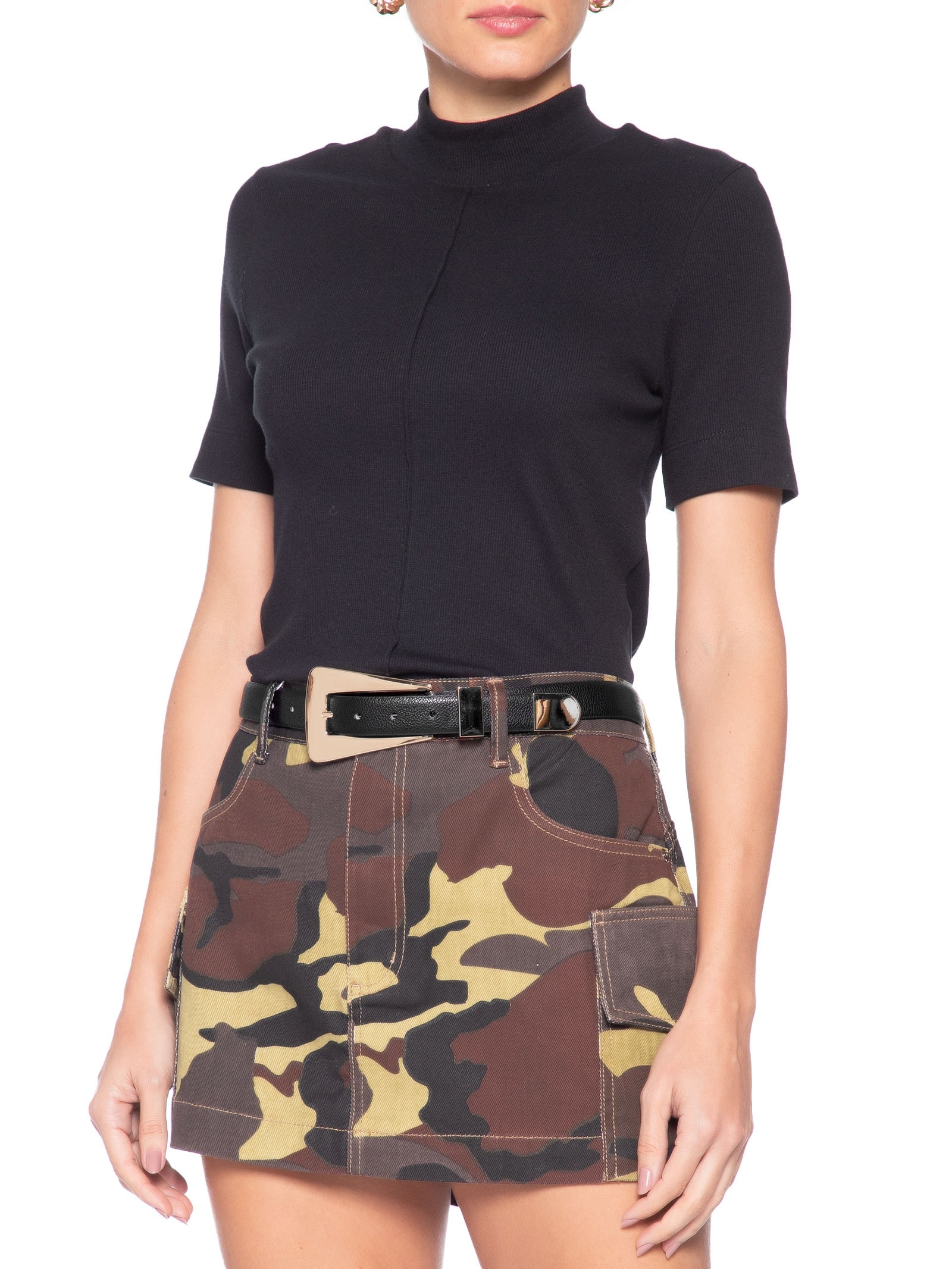 Cinto Feminino Com Fivela Retangular – Preto Market 33