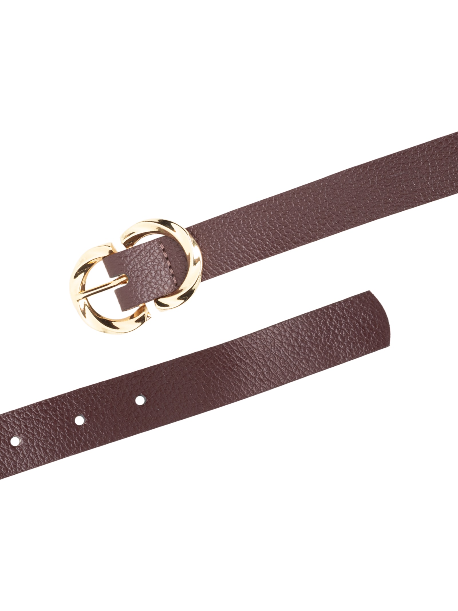 Cinto Feminino Com Fivela Texturizada Em Couro Marrom '2Essential