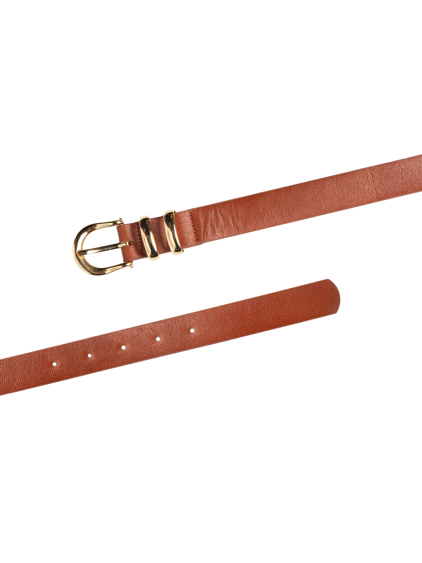 Cinto Feminino Com Passante Duplo Em Couro Marrom '2Essential