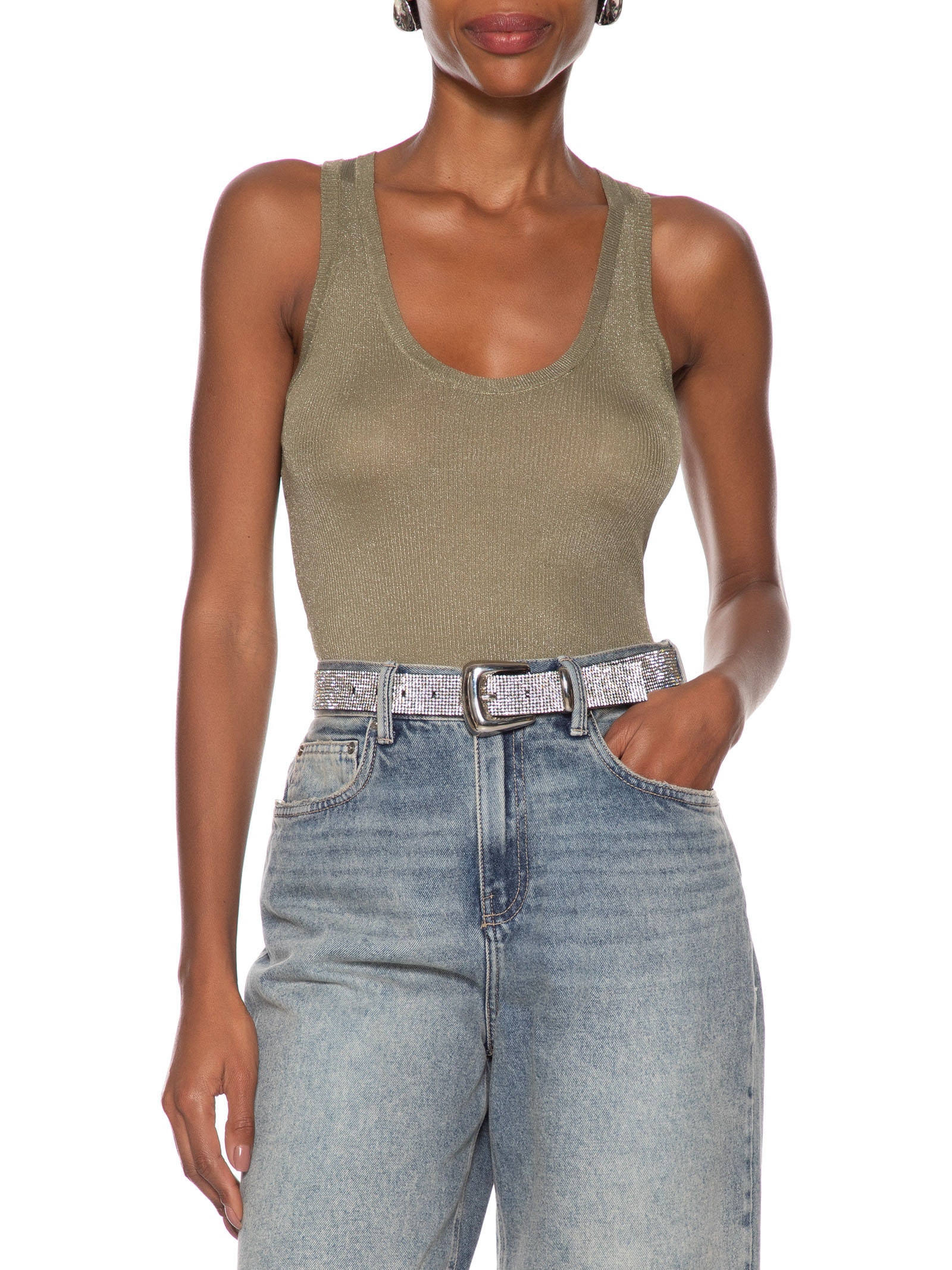 Cinto Feminino Com Strass Prateado Market 33