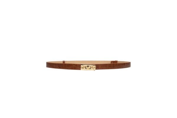 Cinto Feminino com Textura Croco – Marrom
