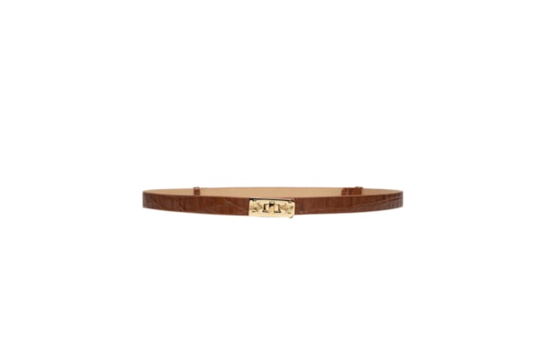 Cinto Feminino com Textura Croco – Marrom