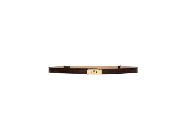 Cinto Feminino com Textura Croco – Marrom