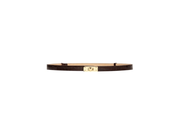 Cinto Feminino com Textura Croco – Marrom