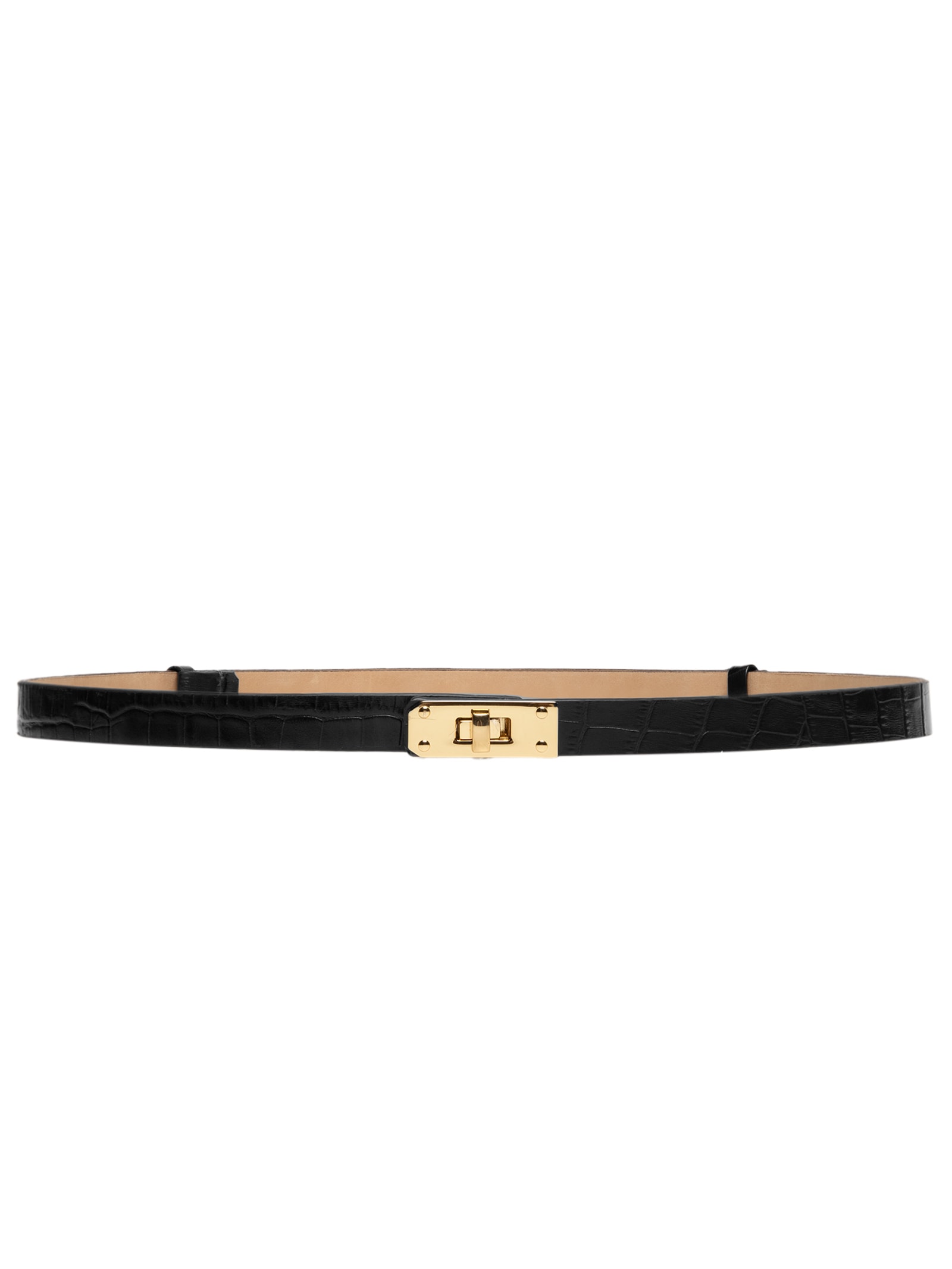 Cinto Feminino com Textura Croco – Preto Market 33