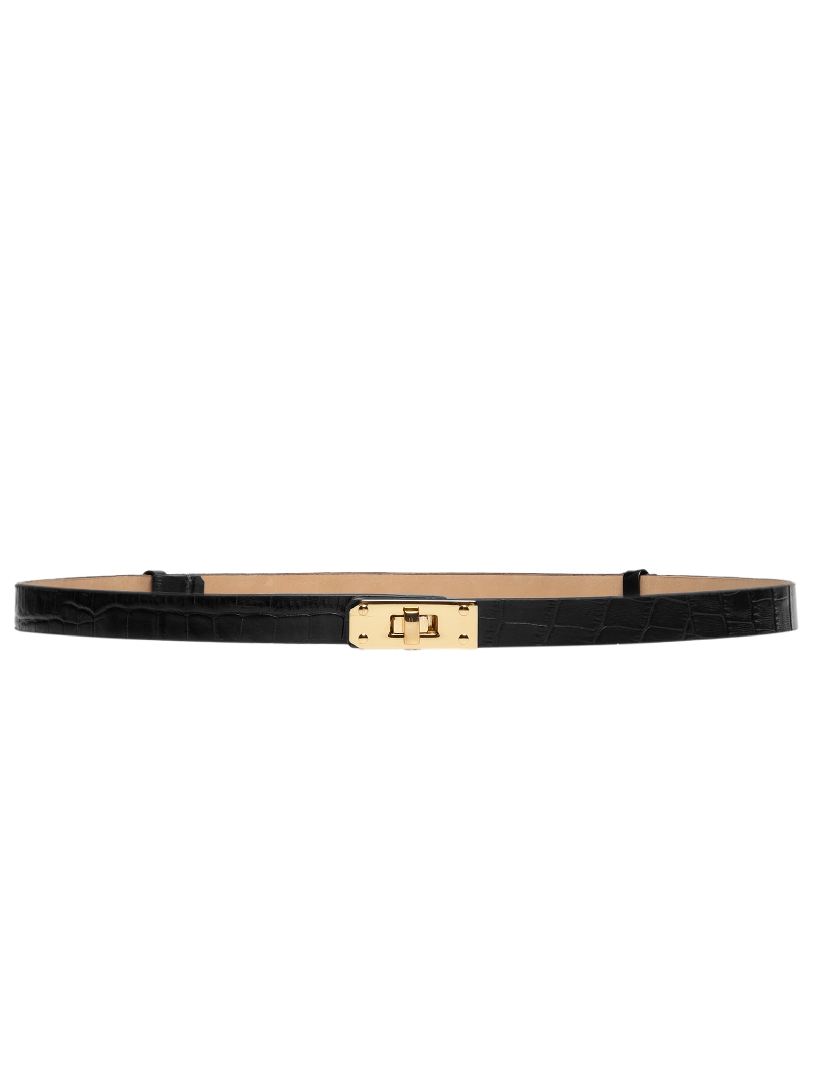 Cinto Feminino com Textura Croco – Preto Market 33