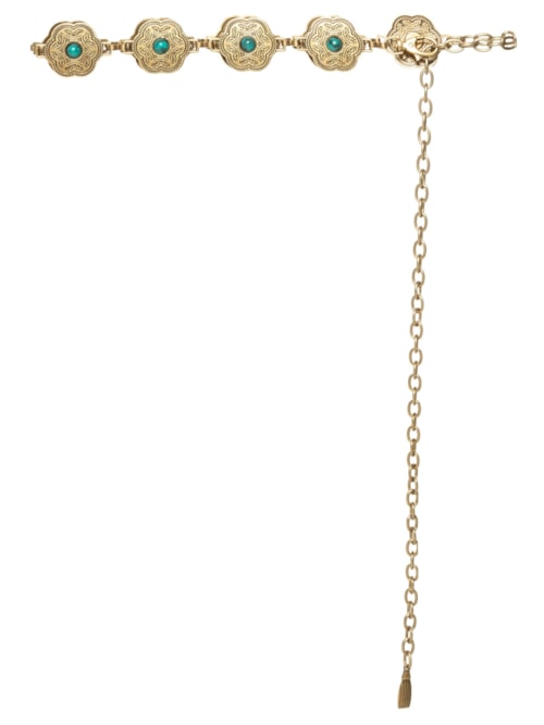 Cinto Feminino Corrente Pedraria Boho – Dourado