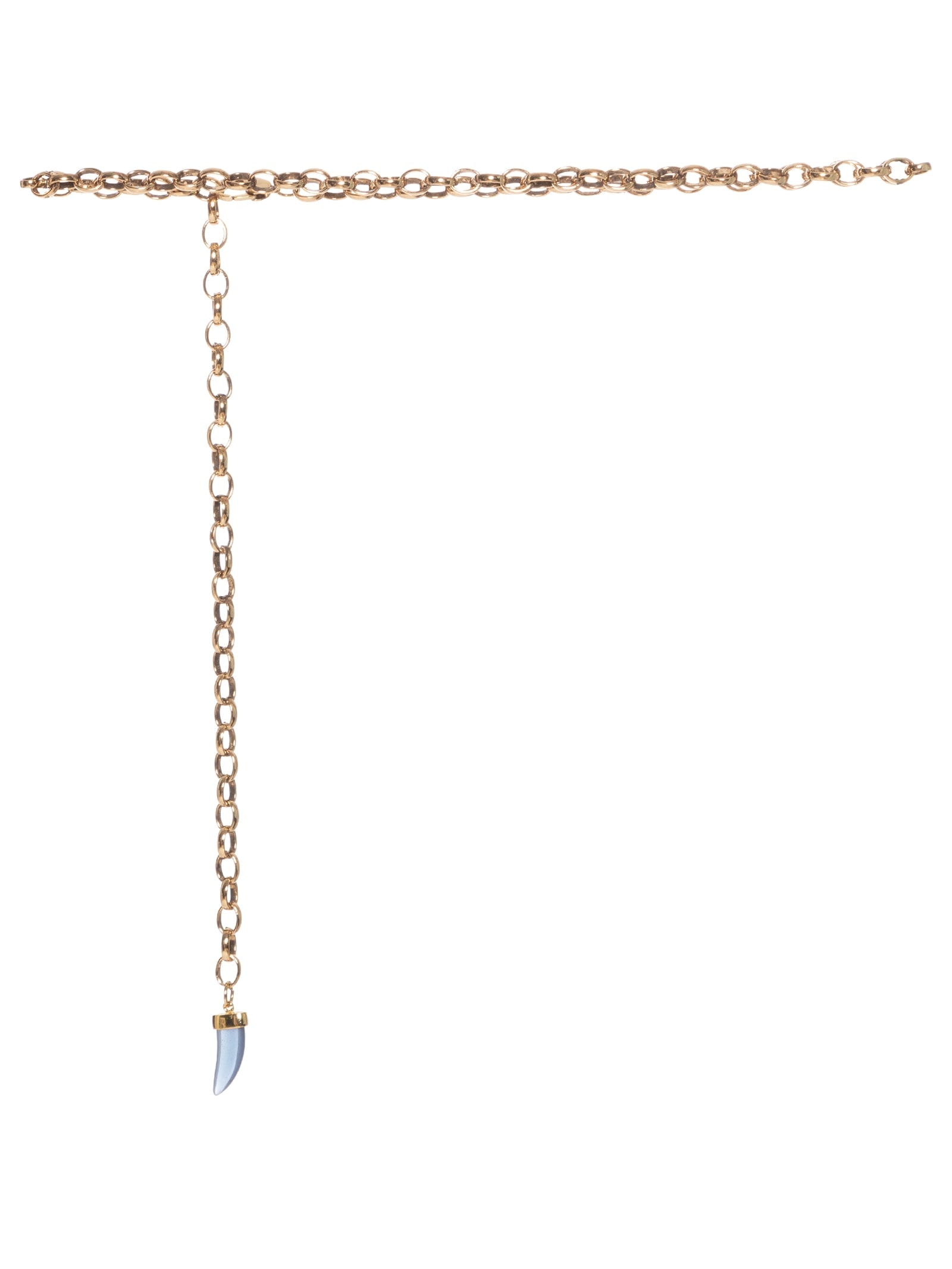 Cinto Feminino Corrente Pingente Dente Dourado Maria Filó