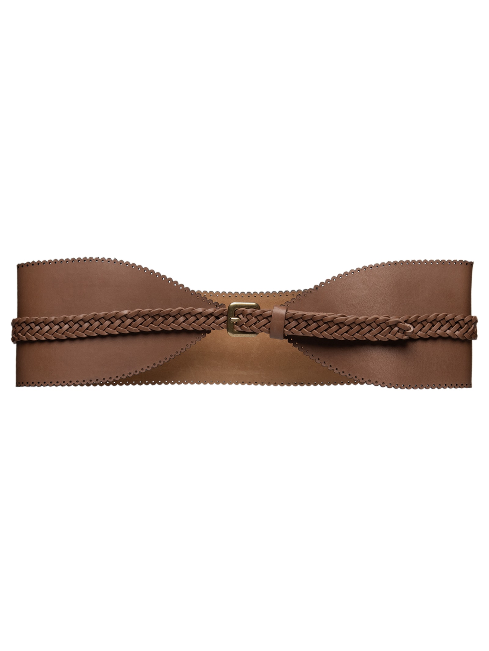 Cinto Feminino Corset De Couro Tresset Marrom Animale