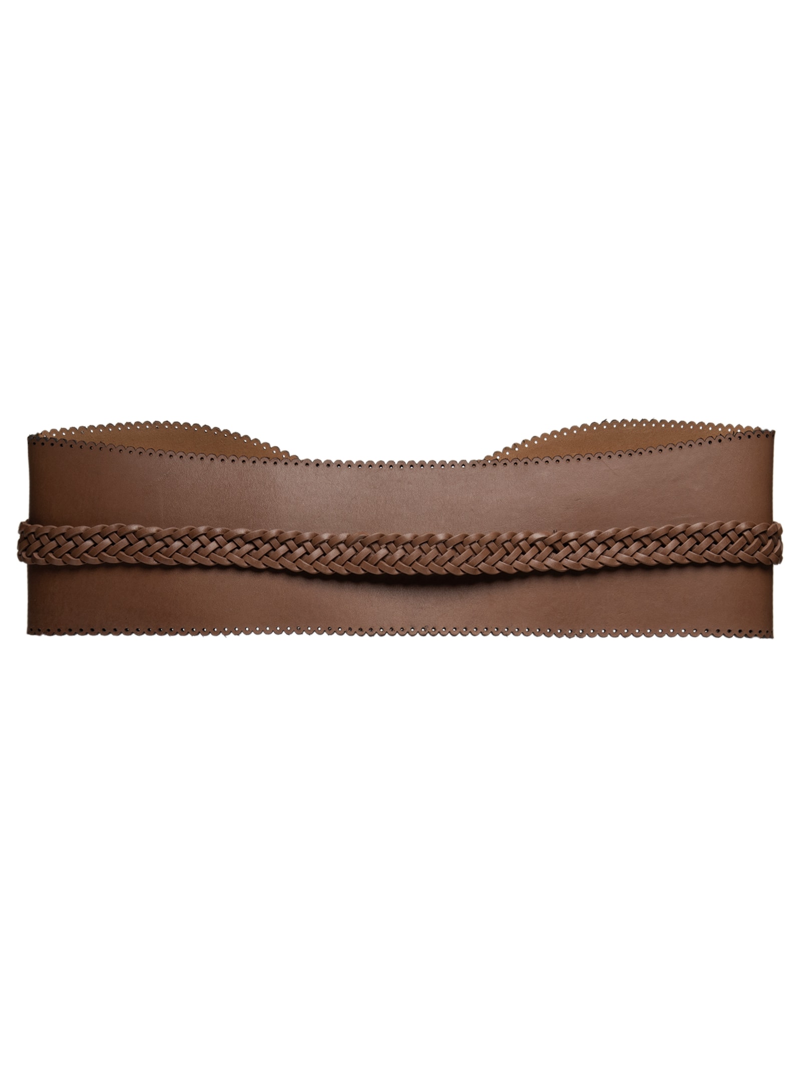 Cinto Feminino Corset De Couro Tresset Marrom Animale