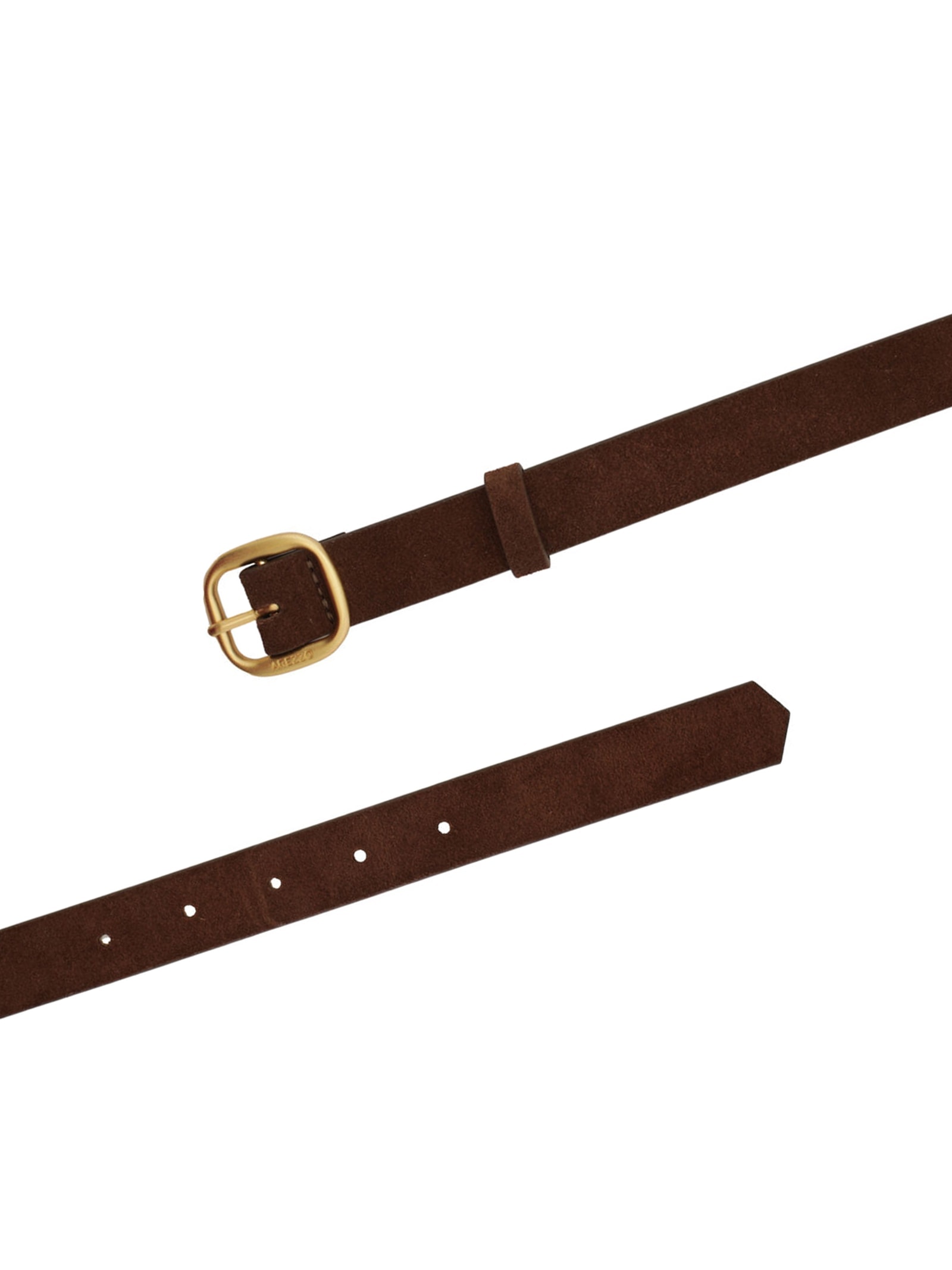 Cinto Feminino Couro Acamurçado Médio Fivela Metal Marrom Arezzo