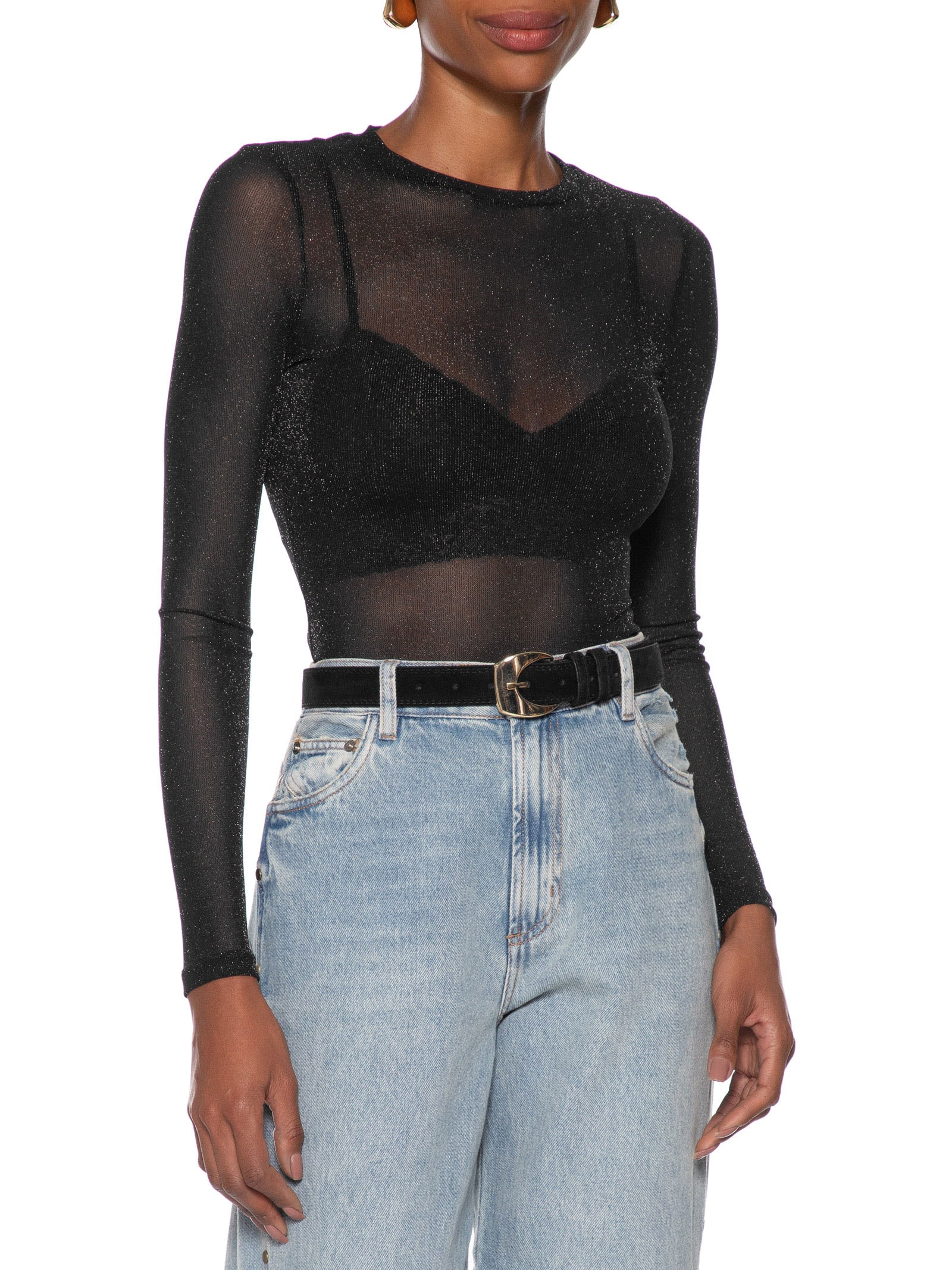 Cinto Feminino Couro Camurça Preto Market 33