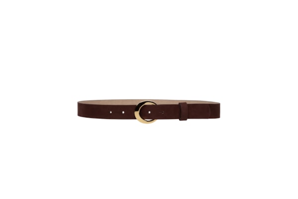 Cinto Feminino Couro Com Fivela De Metal - Marrom