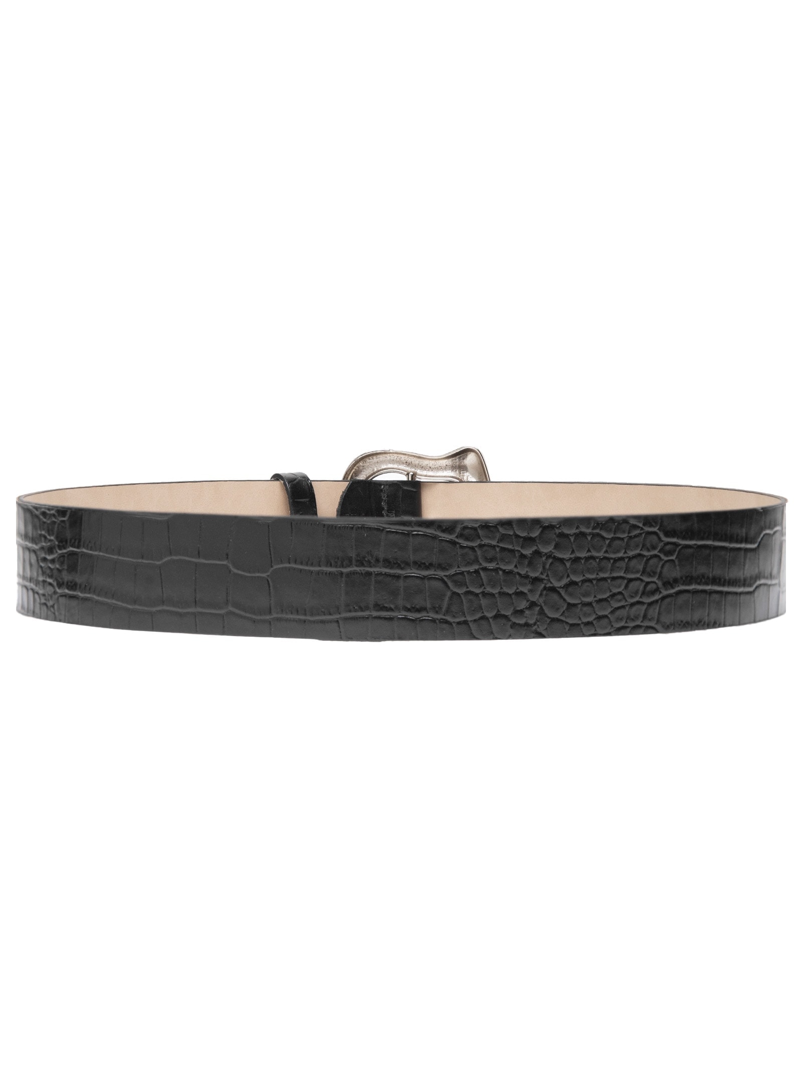 Cinto Feminino Couro Com Fivela De Metal Orgânica Preto '2Essential
