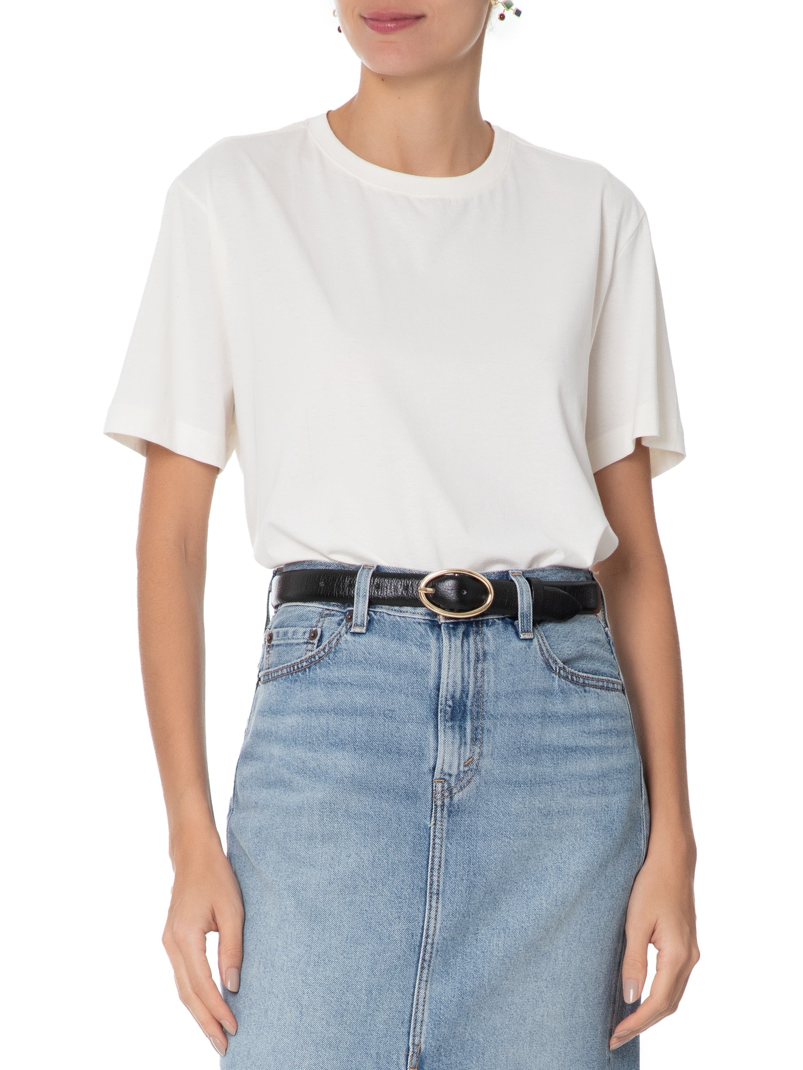 Cinto Feminino Couro Com Fivela De Metal Preto Basiq