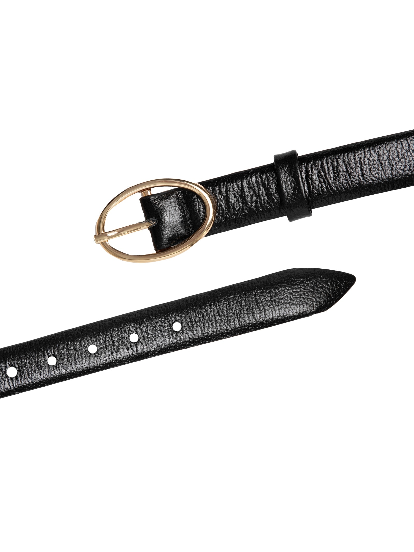 Cinto Feminino Couro Com Fivela De Metal Preto Basiq