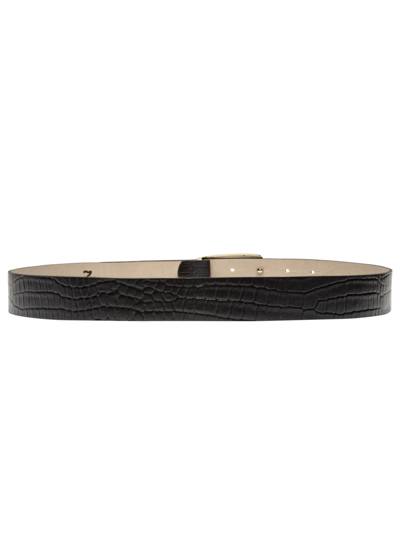 Cinto Feminino Couro Com Fivela Dourada Preto '2Essential