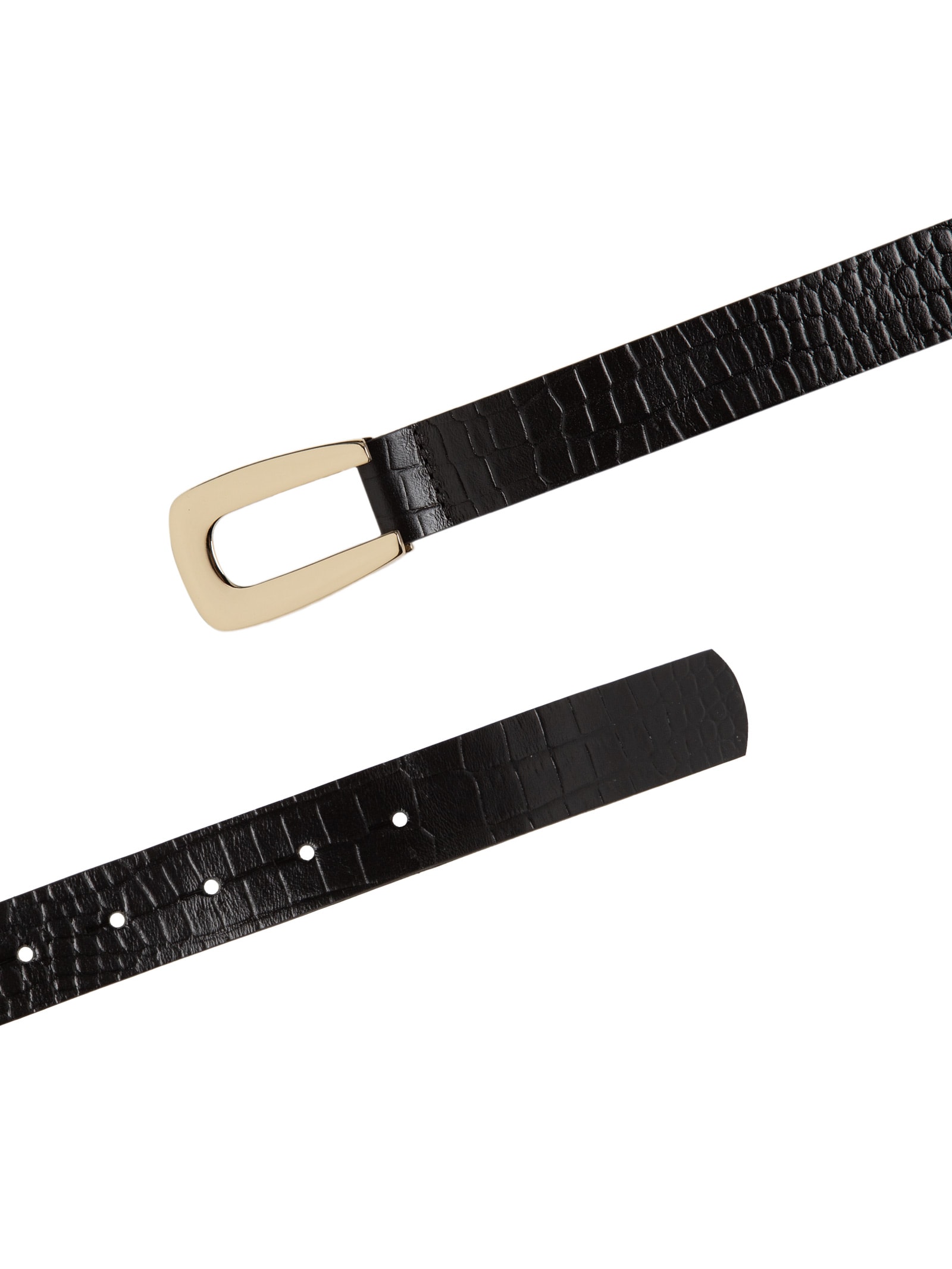 Cinto Feminino Couro Com Fivela Dourada Preto '2Essential