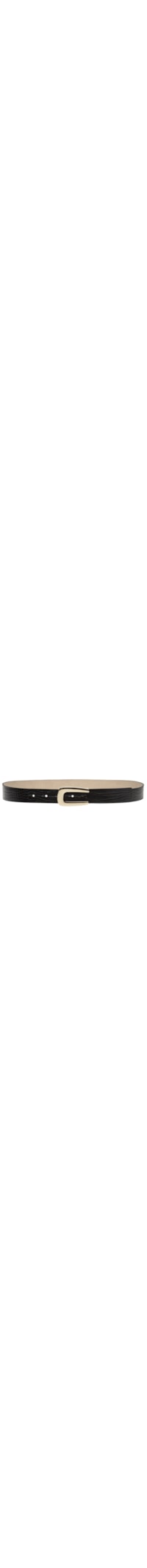 Cinto Feminino Couro Com Fivela Dourada - Preto