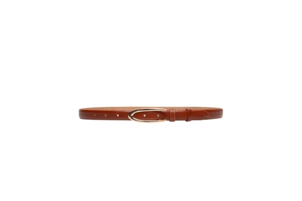 Cinto Feminino Couro Com Fivela Em Metal - Marrom