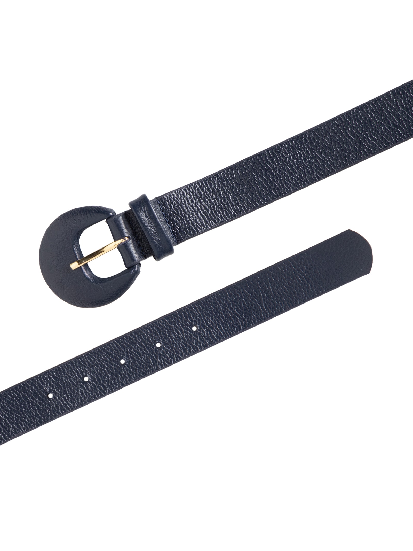 Cinto Feminino Couro Com Fivela Encapada Azul Basiq