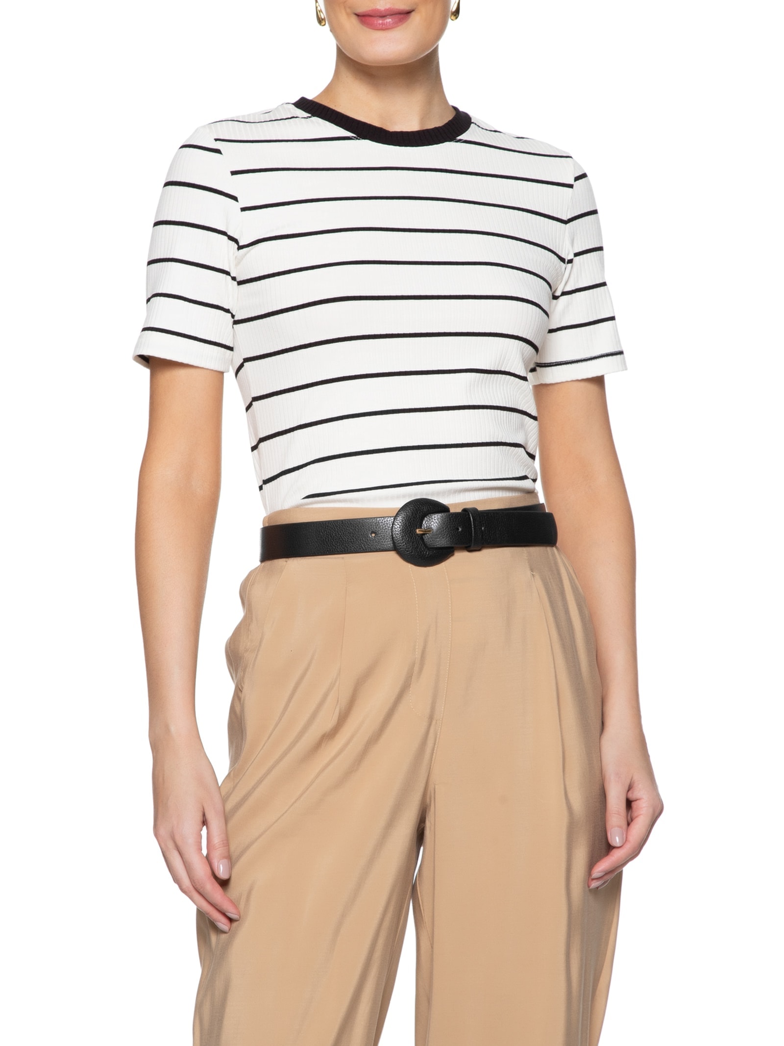 Cinto Feminino Couro Com Fivela Encapada Azul Basiq