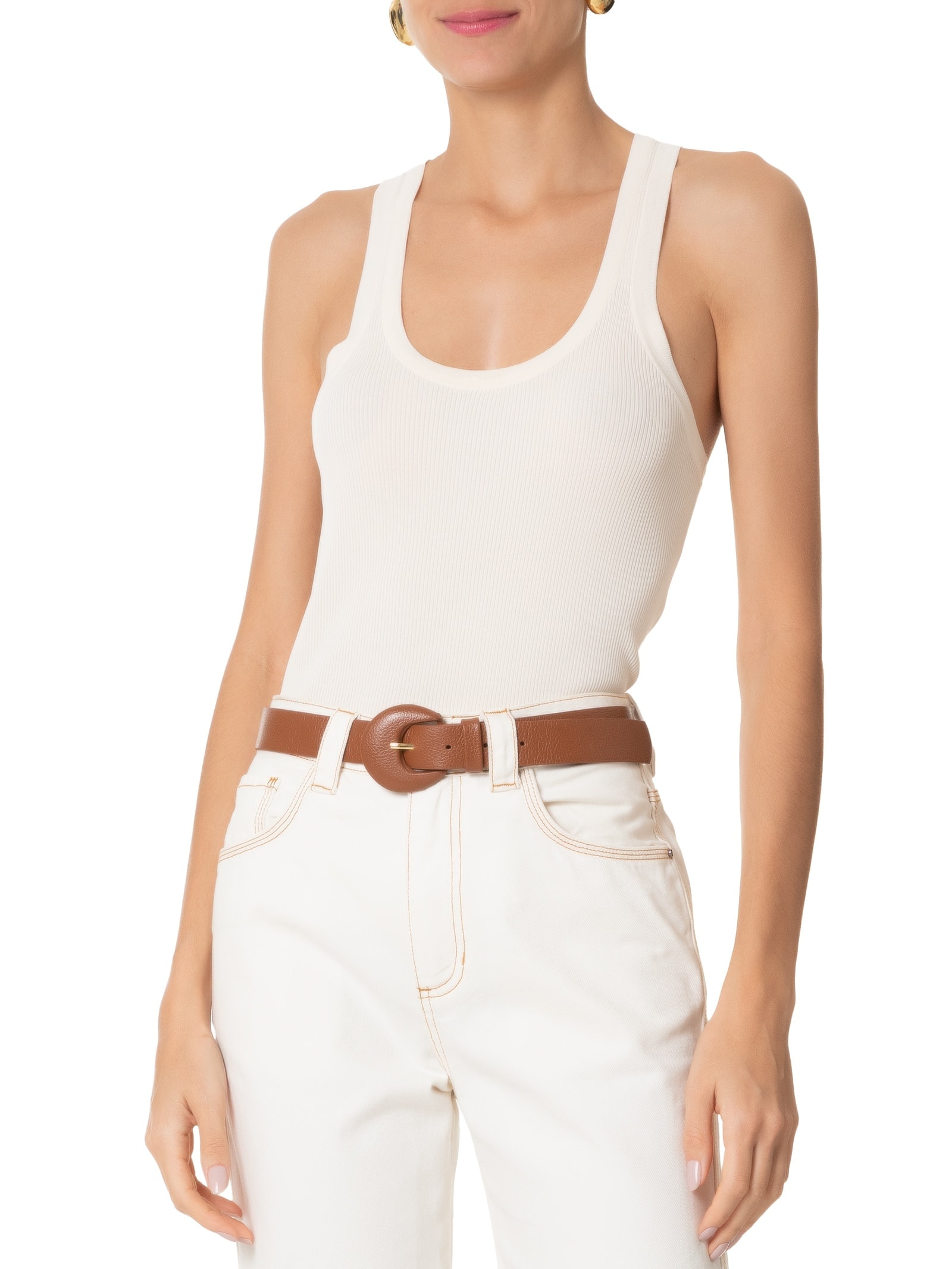 Cinto Feminino Couro Com Fivela Encapada Azul Basiq