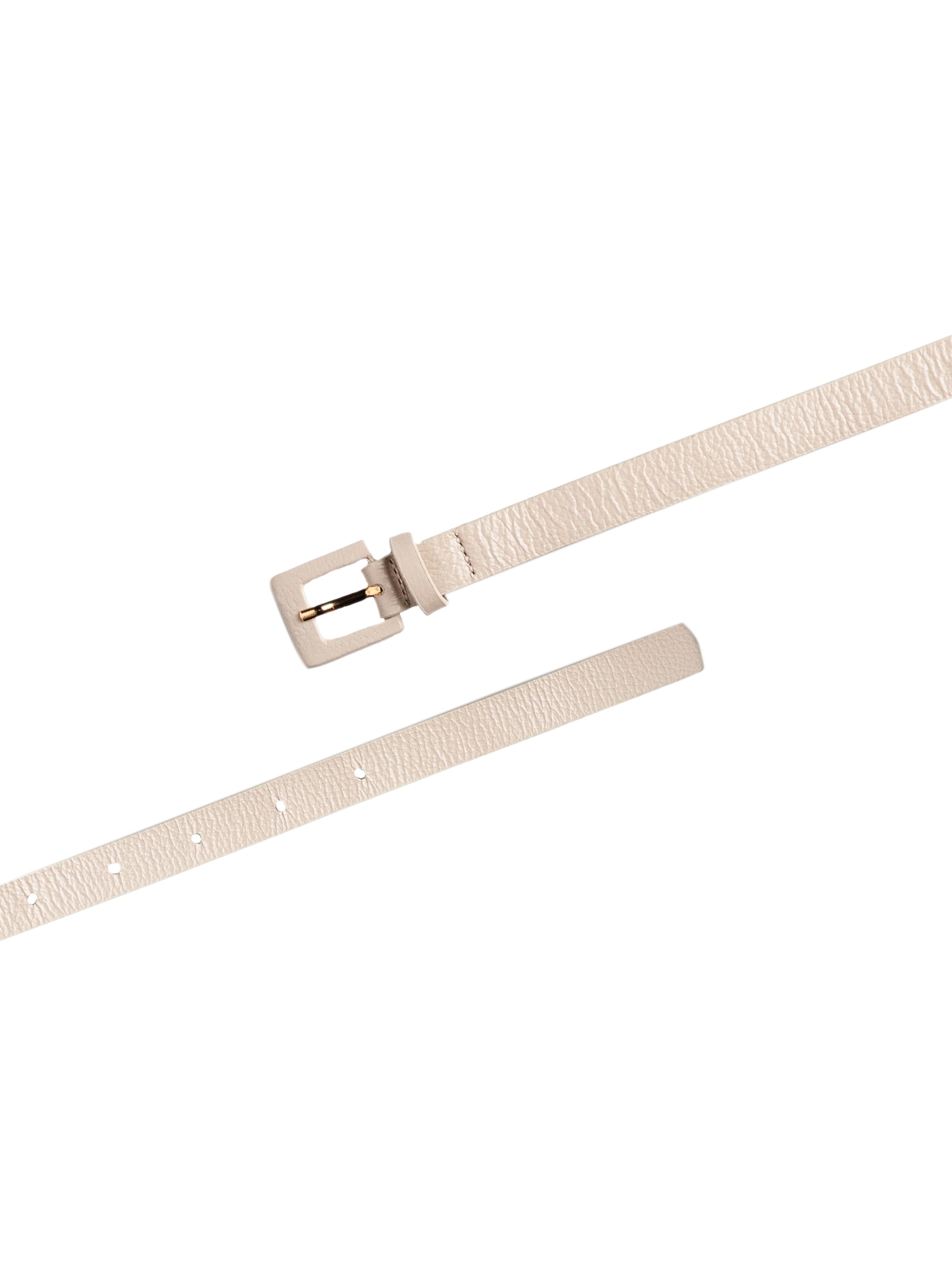 Cinto Feminino Couro Com Fivela Encapada Bege Basiq