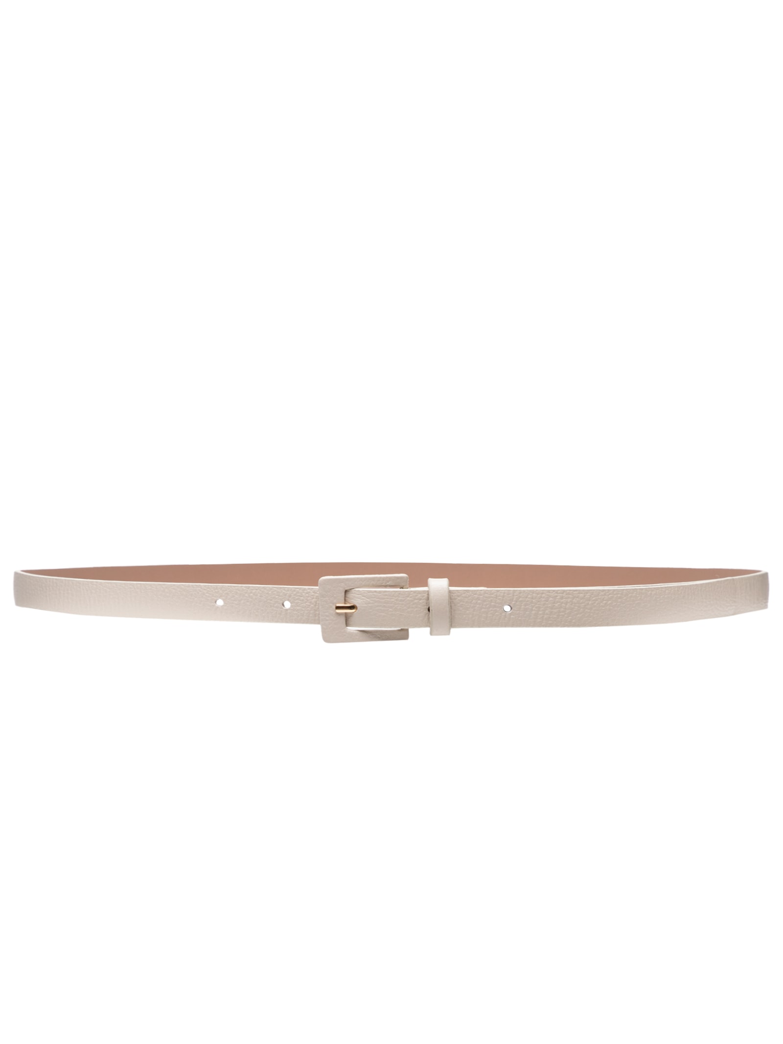 Cinto Feminino Couro Com Fivela Encapada Bege Basiq