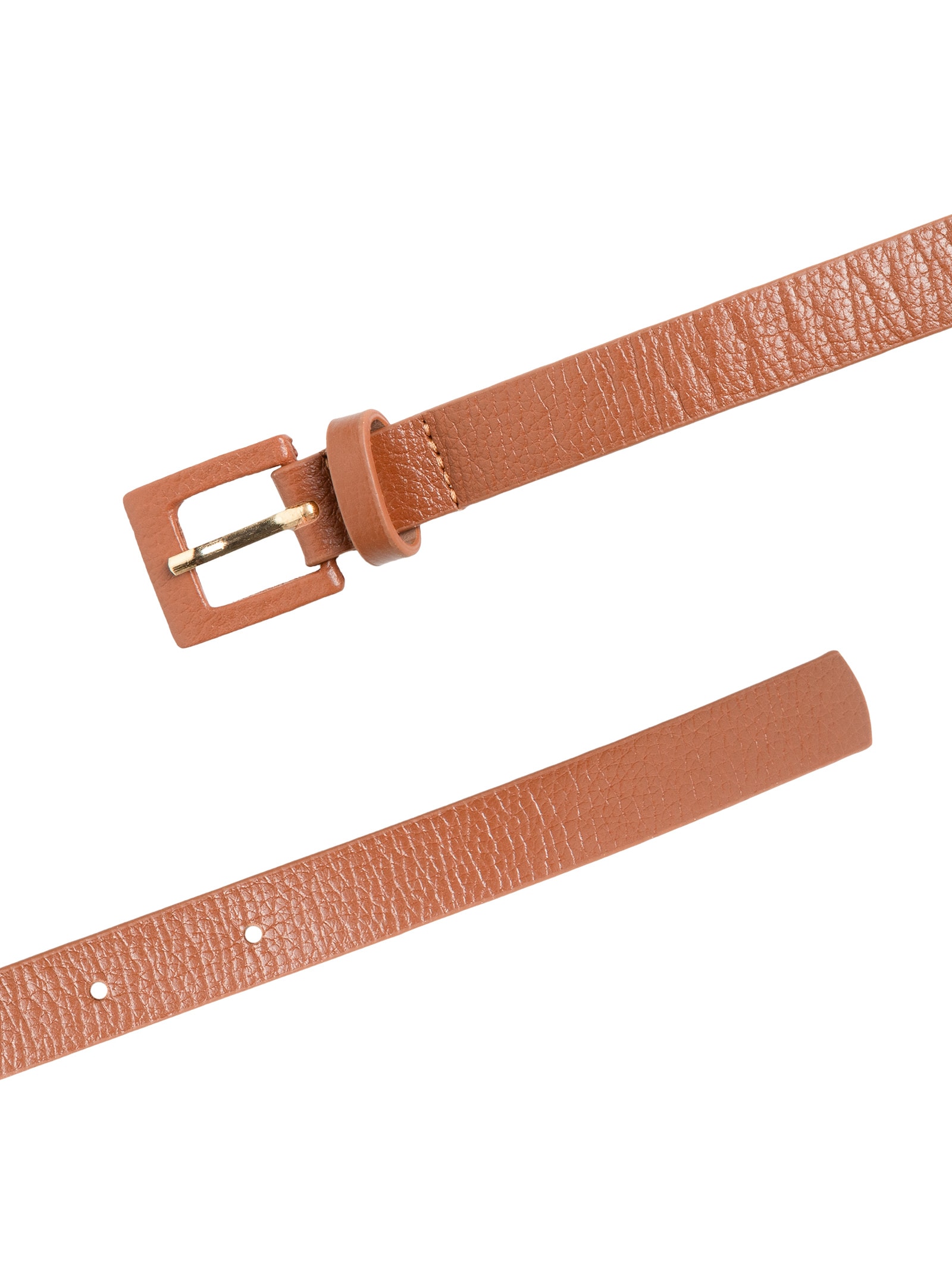 Cinto Feminino Couro Com Fivela Encapada Bege Basiq