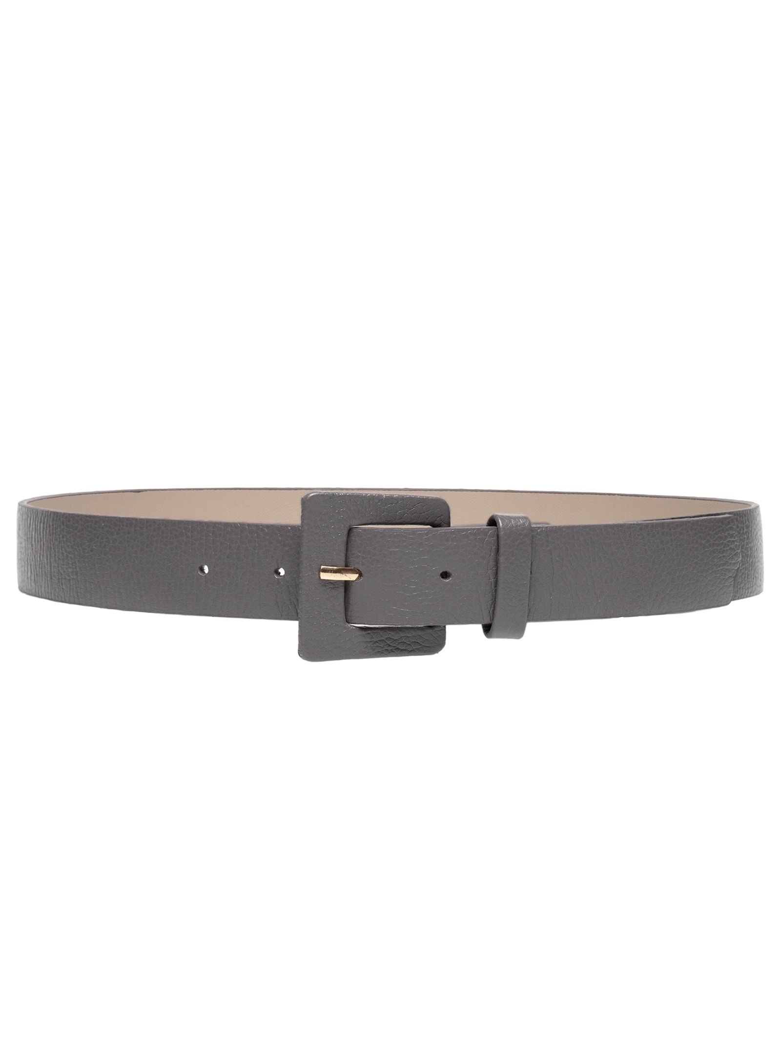 Cinto Feminino Couro Com Fivela Encapada Cinza Basiq