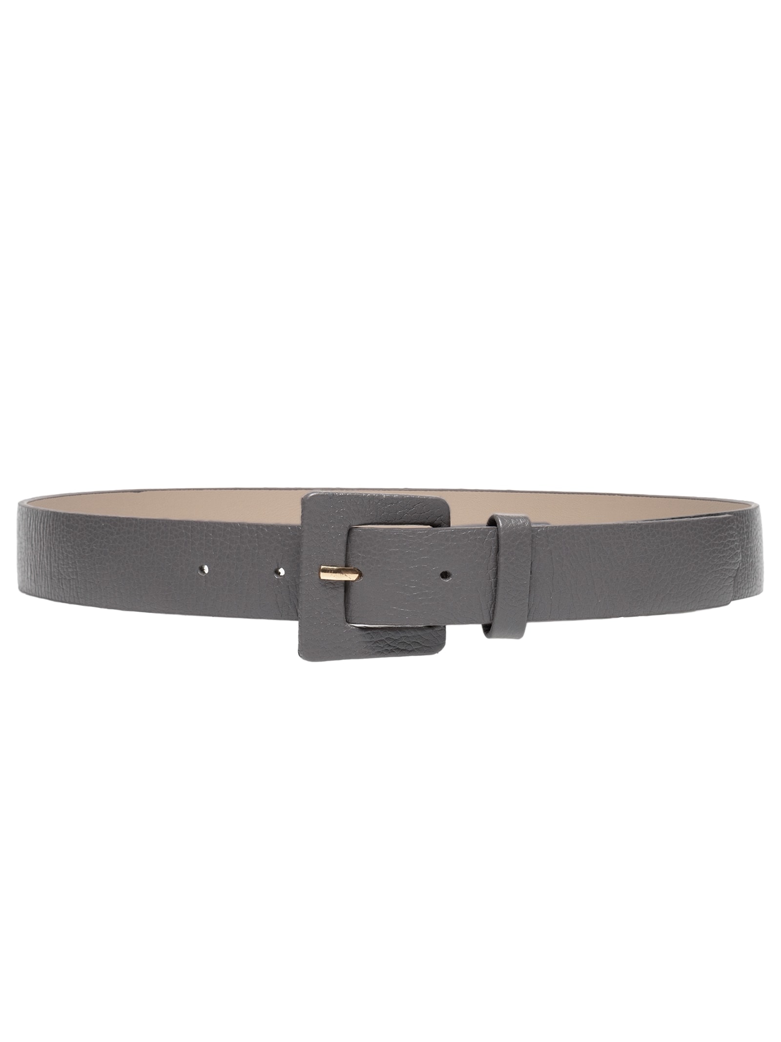 Cinto Feminino Couro Com Fivela Encapada Cinza Basiq