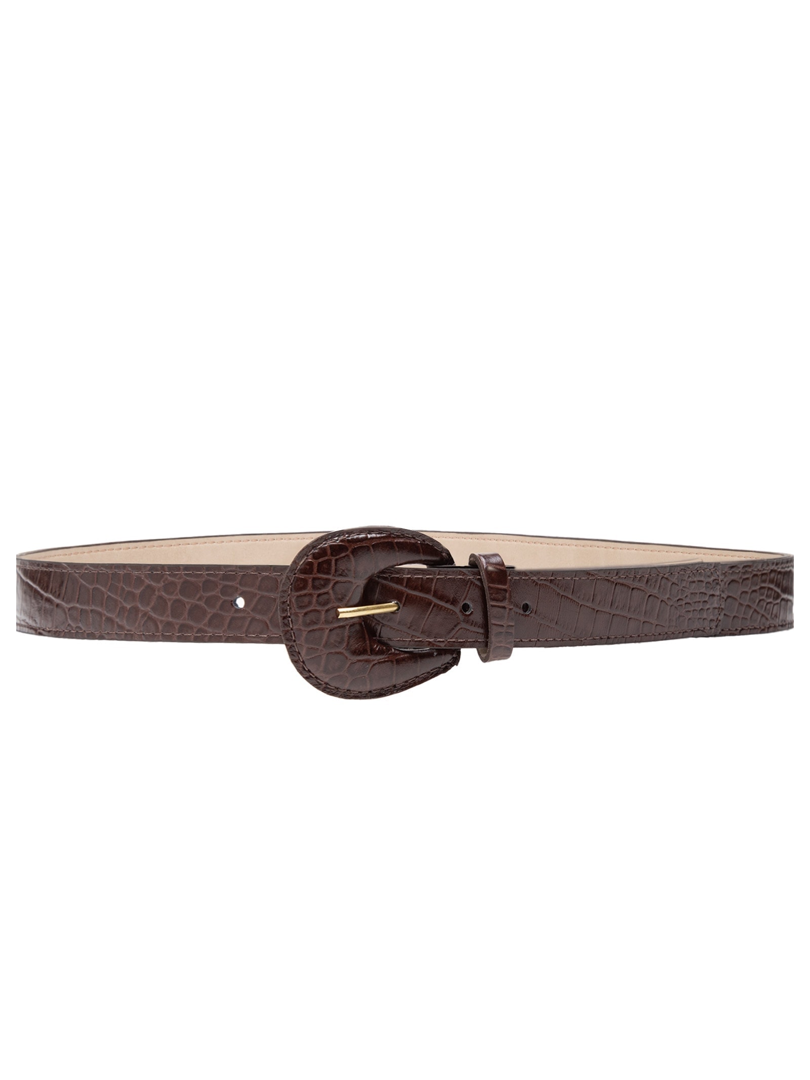 Cinto Feminino Couro Com Fivela Encapada Marrom '2Essential