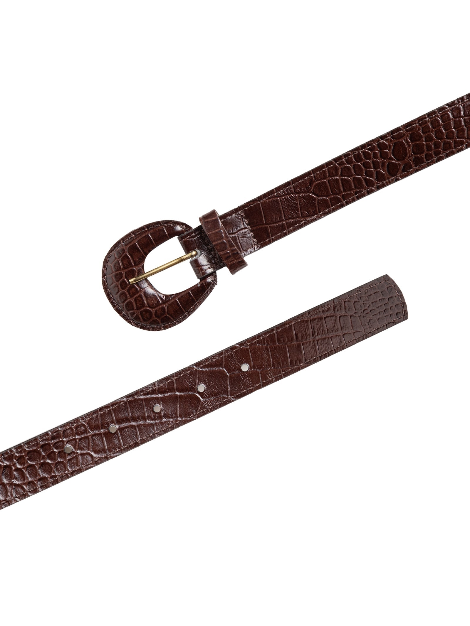 Cinto Feminino Couro Com Fivela Encapada Marrom '2Essential