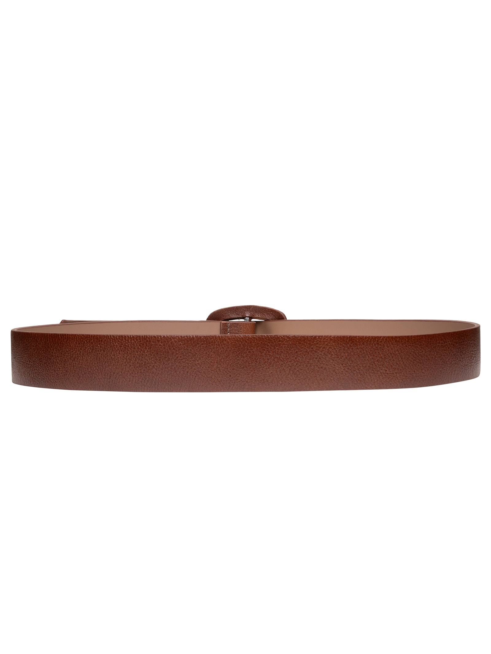 Cinto Feminino Couro Com Fivela Encapada Marrom Basiq