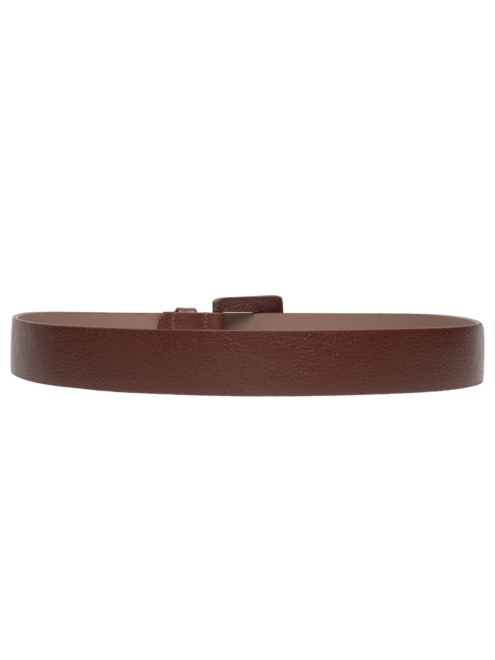 Cinto Feminino Couro Com Fivela Encapada Marrom Basiq