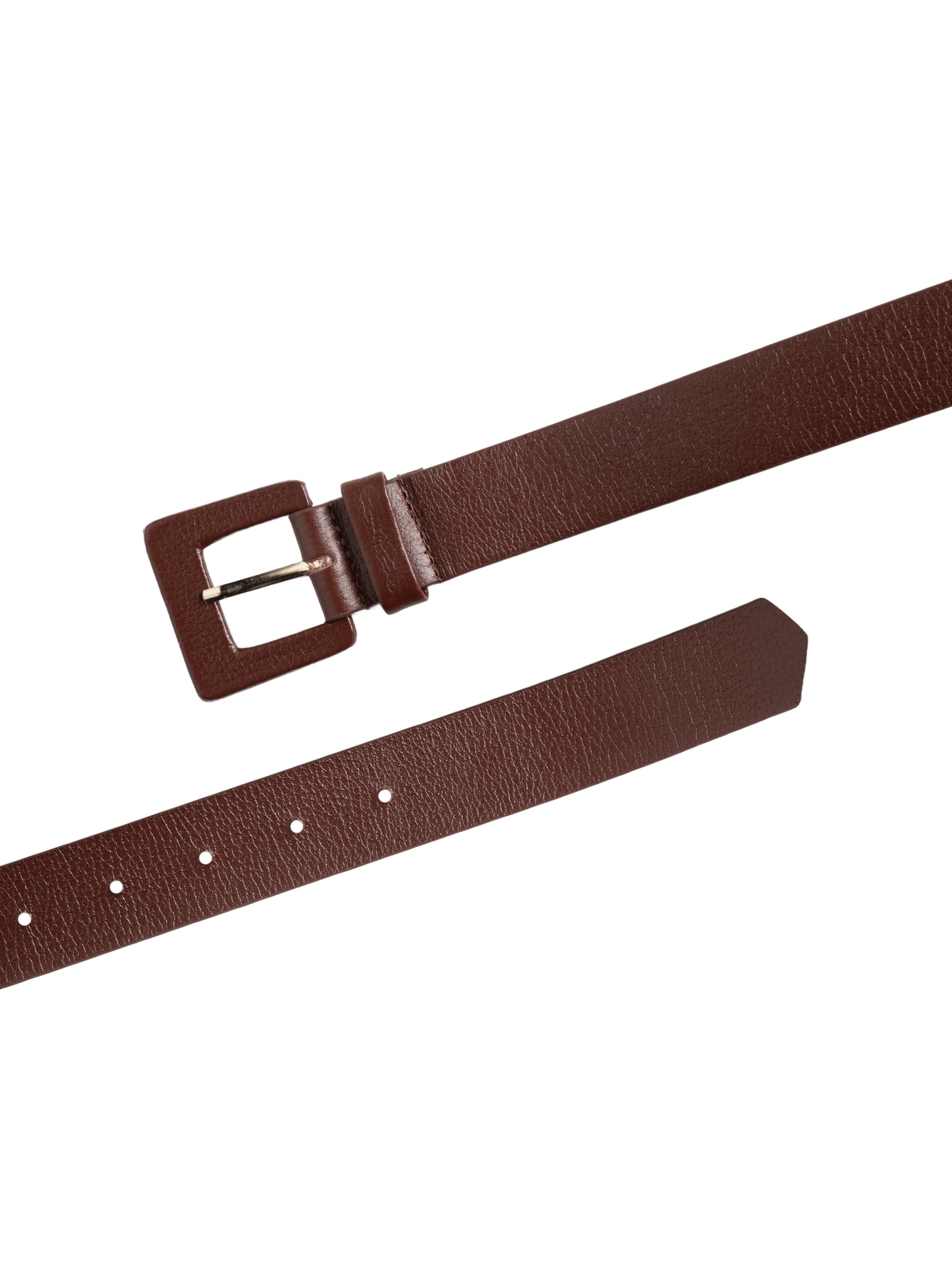 Cinto Feminino Couro Com Fivela Encapada Marrom Basiq
