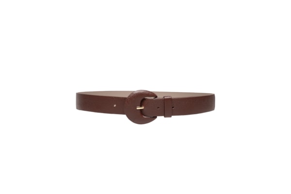 Cinto Feminino Couro Com Fivela Encapada - Marrom
