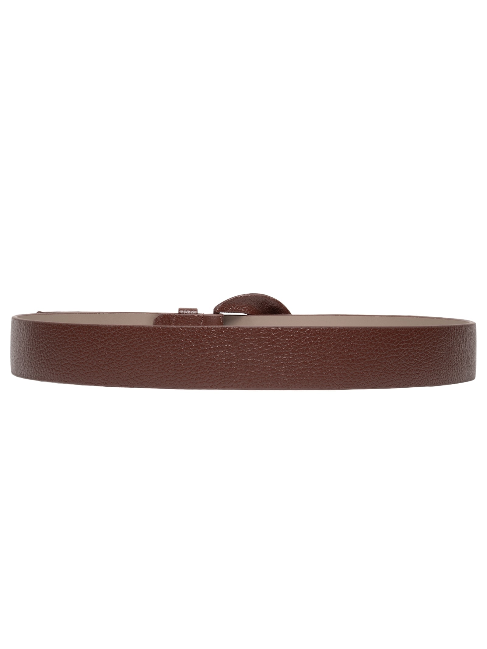 Cinto Feminino Couro Com Fivela Encapada Marrom Basiq