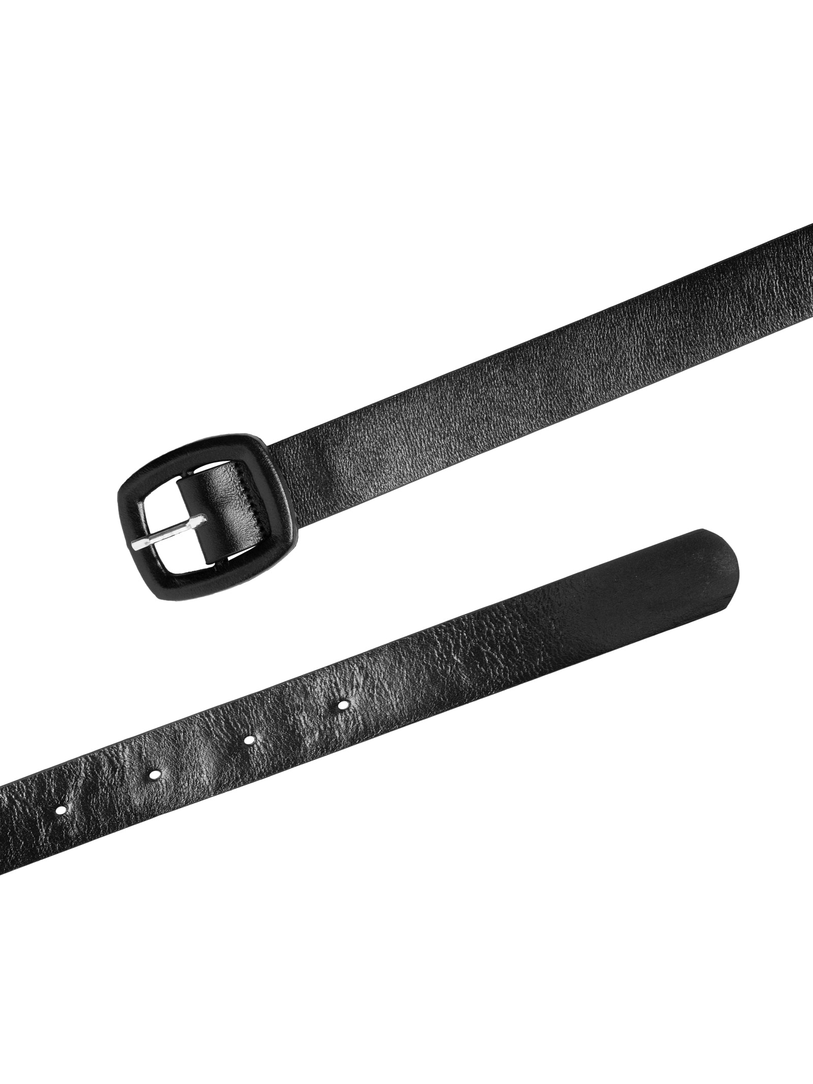 Cinto Feminino Couro Com Fivela Encapada Preto Basiq