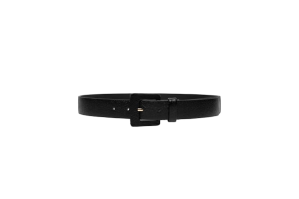 Cinto Feminino Couro Com Fivela Encapada - Preto