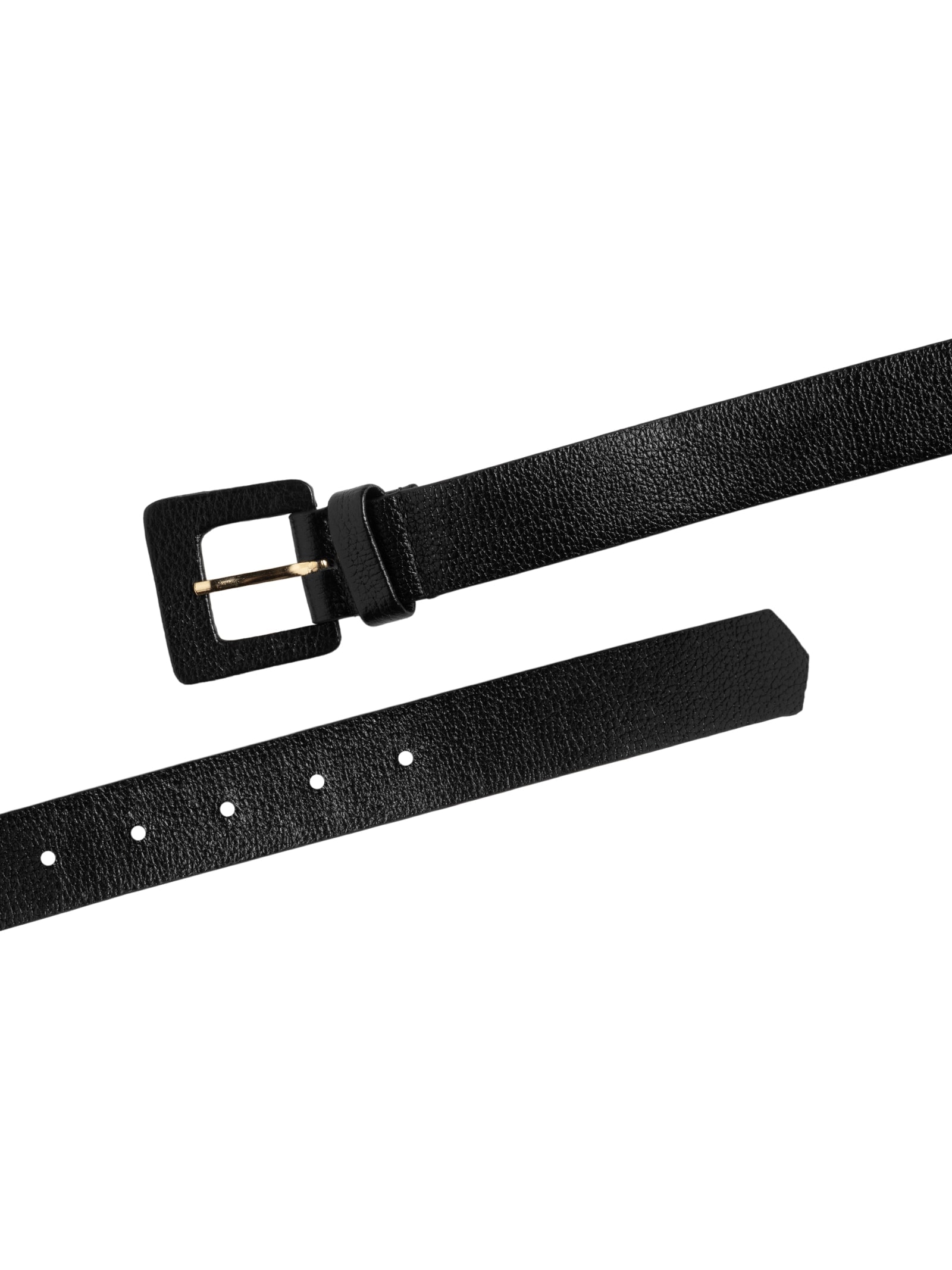 Cinto Feminino Couro Com Fivela Encapada Preto Basiq