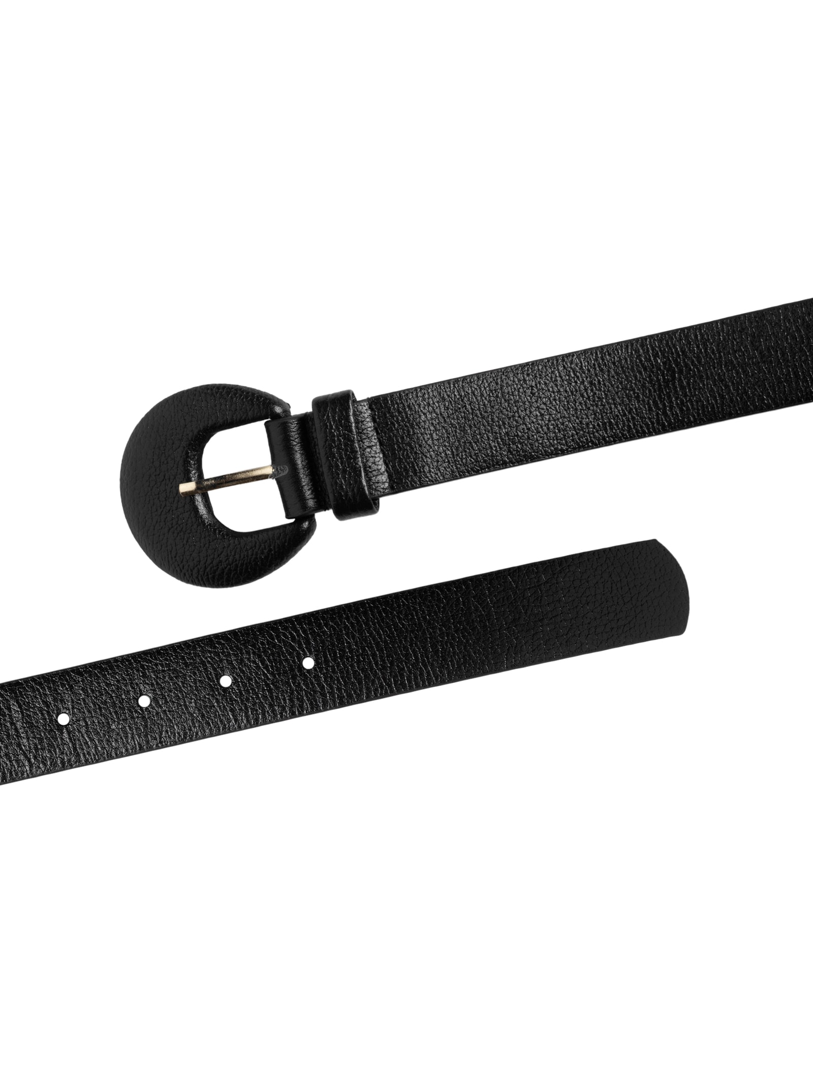 Cinto Feminino Couro Com Fivela Encapada Preto Basiq